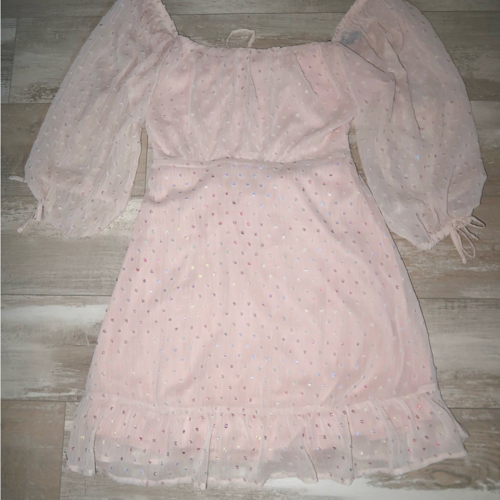 Multi-color cream sparkle dress